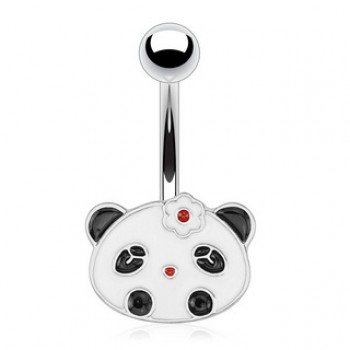 Panda Flower Navel Ring Belly Bar